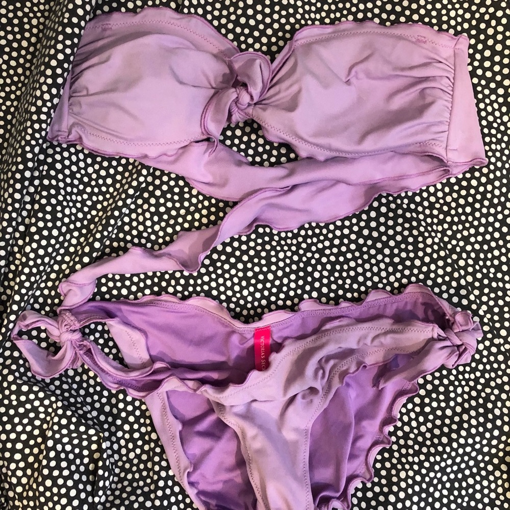 Victoria’s Secret ruffles lilac bathing suit